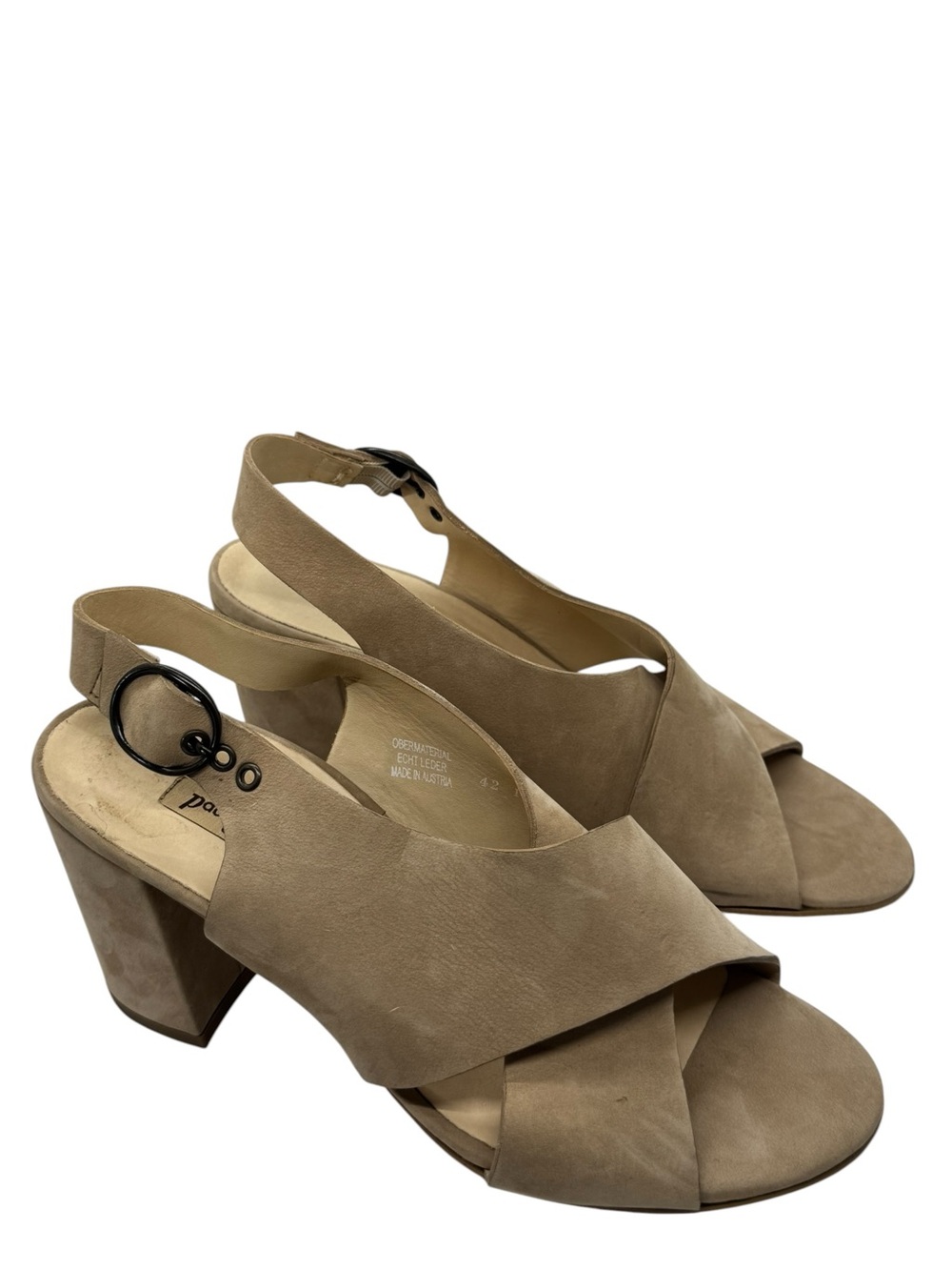 Paul Green Suede Slingback Sandals Size UK 5.5 US 8 Block Heel Comfort - Picture 2 of 12